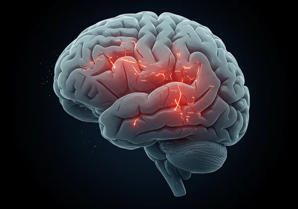 Disrupted brain reward pathways showing a lack of joy or motivation