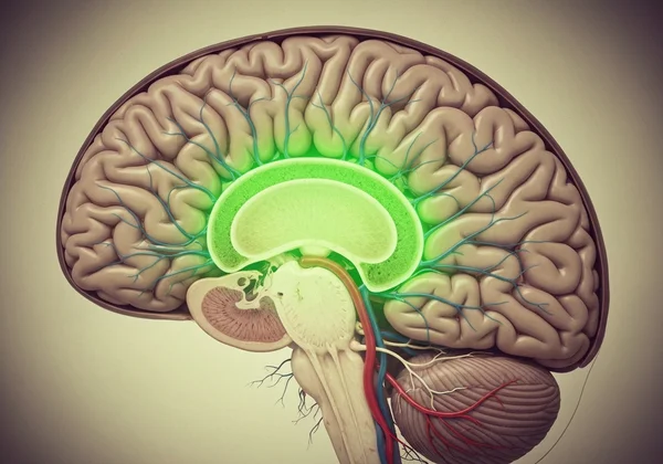 Abstract brain with dysregulated dopamine reward system.
