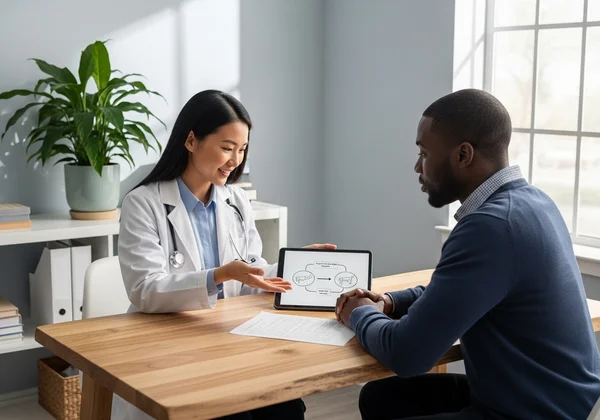 Doctor and patient discussing treatment options