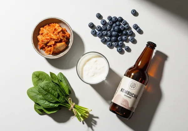 Selection of probiotic and antioxidant-rich foods